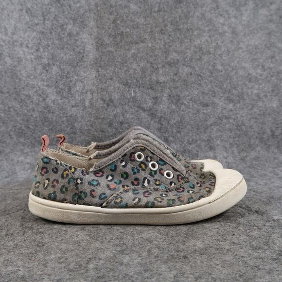 Cat & Jack Shoes Kids 11 Sneakers Casual Slip On Leopard Print Girls Flats Gray - Picture 1 of 11